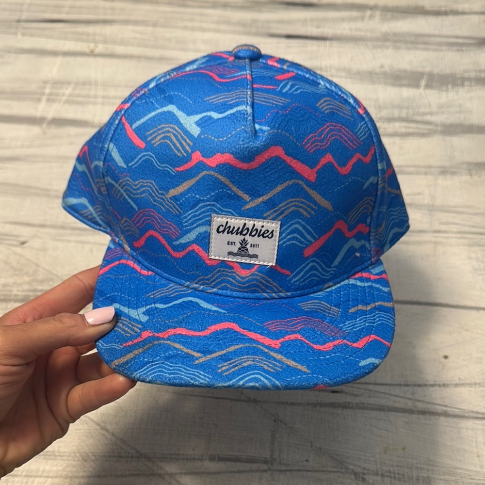 Chubbies Vibrant Blue and Pink Wave Cap, men's/women's stylish golfing hat